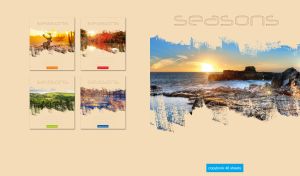 A scenic view of an off-season seascape on a vanilla beige backdrop