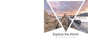 Rocky ocean shore at golden hour, presented in triangular frames on white