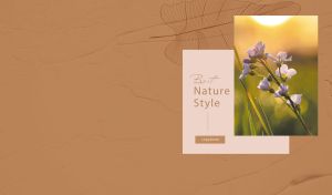 Best Nature Style | Flower Miniatures on Mono Background with Leaf Skeleton Pattern