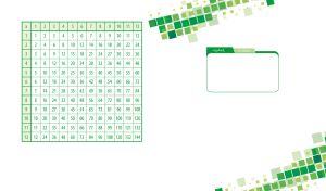Multiplication Table | Checked Background Pattern on White