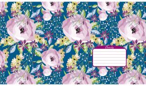 Seamless beautiful floral pattern with light pink peonies on dark blue
