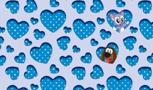 Heartfelt Paws | Playful Cats & Dogs in Seamless Heart Patterns