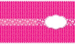 Vintage frame on a stripe adorned with white flowers on a pink batik wallpaper