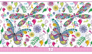 Wings of Blooms | Vibrant Butterflies & Dragonflies in Floral Patterns on White