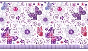 Seamless pattern design of butterflies and flowers in hues of purple