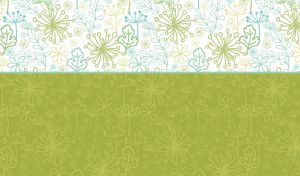 Drawn floral and leaf seamless pattern on white and olive-green backdrop