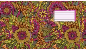 Seamless ethnic floral pattern in dark pink, yellow and olive shades