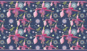 Beautiful Floral Pattern | Seamless Blossoms on Navy Blue