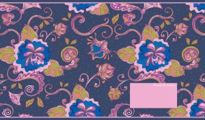 Floral seamless pattern with pink-blue peonies on navy blue backdrop