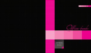 Stylish pink color palette on a black grid backdrop