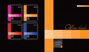 Stylish orange color palette on a black grid backdrop