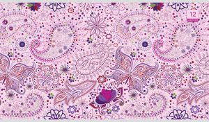 Seamless butterfly-themed paisley pattern on light purple