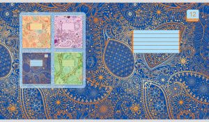 Seamless paisley-themed pattern on light navy