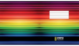 Spectrum style horizontal pattern with rainbow color stripes