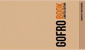 Corrugated cardboard texture with black and orange font