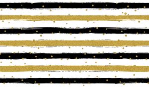 Grunge black stripes and gold glitter stripes with dots on a white backdrop