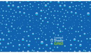 Seamless sparkle water pattern on a blue monochrome
