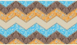 Mix decor patchwork zigzags with floral and polka dot pattern