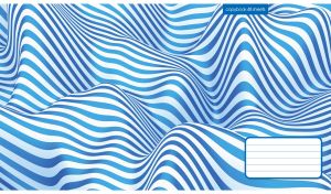 3D wavy optical illusion of blue and white stripes