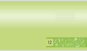 Light lime gradient backdrop with school subject icon set