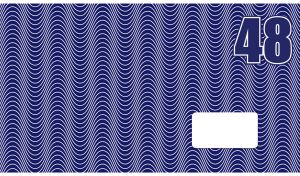 Fourty Eight on seamless abstract high waves pattern in navy and white colors