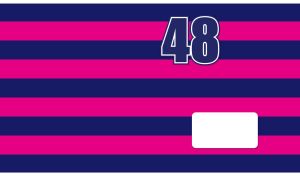 Fourty Eight on seamless horizontal stripe pattern in navy and fuchsia colors
