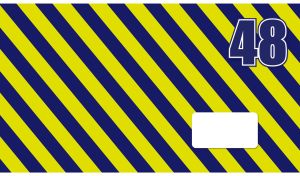 Fourty Eight on seamless oblique stripe pattern in navy and yellow colors