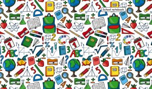 Seamless Back to School vector set on a white background