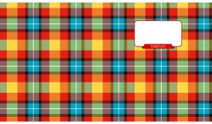 Seamless Scottish Tartan pattern background in blue, red and yellow colors