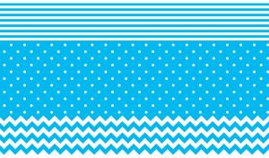 Light blue and white seamless dots, stripes, and zigzag prints