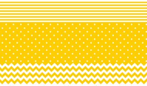 Yellow and white seamless dots, stripes, and zigzag prints