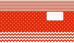 Red and white seamless dots, stripes, and zigzag prints