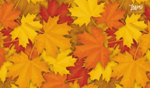 Autumn maple leaves vector on an ocher backdrop