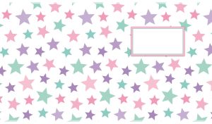 A seamless pattern of stars in soft pastel colors on white