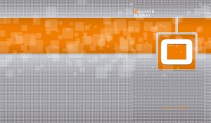 Techno backdrop with a orange panel and a square on a perforated grey texture