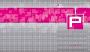 Techno backdrop with a pink panel and a square on a perforated grey texture