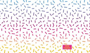 Color gradient abstract seamless doodles from yellow to blue on white