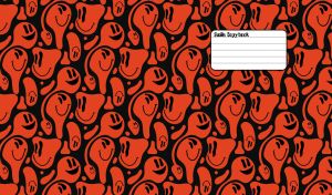 Whimsical Grins | Distorted Smiley Faces on Black Canvas