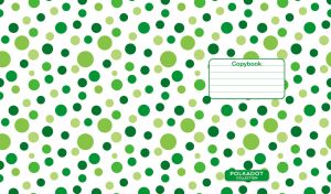 Seamless polka dot pattern with green and lime dots on white