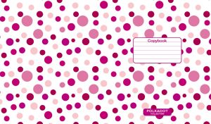 Seamless polka dot pattern with fuchsia and pink dots on white