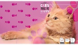 Cats Make Me Happy | Feline Portraits with Fish Skeleton & Paw Stencils