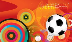 Werder Bremen FC name and a football against an orange-red abstract backdrop