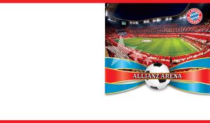 The Allianz Arena of Bayern Munich team on a white background with red edges