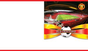 The Old Trafford Arena of Manchester United on a white background with red edges