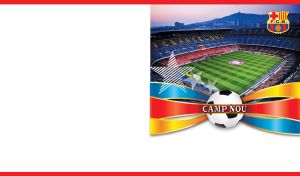 The Camp Nou Arena of Barcelona team on a white background with red edges