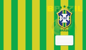 CBF, Brazil football confederation logo on yellow and green stripes