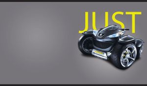 An isolated black Quark quad bike on a grey background