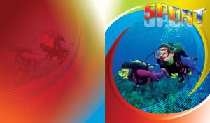 Divers sport with two females underwater