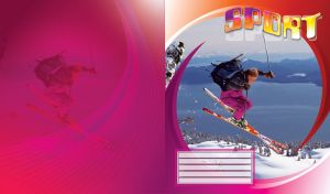 Skiing sport with a man skiing