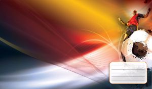 Soccer abstraction of a football club in vibrant yellow, red, and black colors